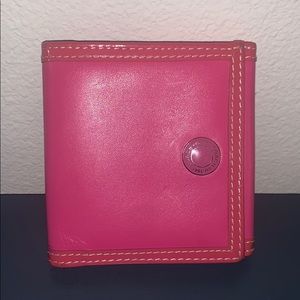 Pink Coach leather bi-fold wallet
